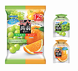 Японська цукерка рідке желе Orihiro Plantdew Konnyaku Jelly Pouch Muscat And Orange 12шт, фото 4