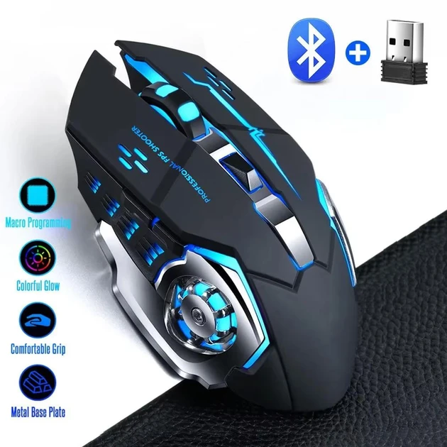 Бездротова ігрова Bluetooth миша GAME 2.4G на акумуляторі із тихим кліком Silent click, фото 1