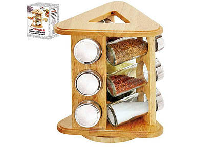 Спецівниця на дерев.підставці Triangle 9шт/наб 16,2х16,2х21,7см MS-0373 ТМ STENSON FG