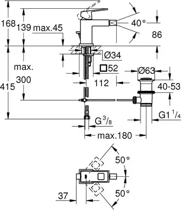 Змішувач для біде GROHE Eurocube 23138Al0, фото 3