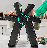 Органайзер для спецій чорний SPICERACK — 18 баночки для спецій і приправ із підставкою, фото 3