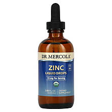 Цинк, Zinc, Dr. Mercola, 15 мг, 115 мл