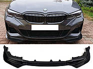 Губа ( переднього бампера ) Чорний глянець ( M-Performance / knife ) V2 на BMW 3 Series G20 / G21 2018-2022 року