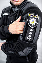 Кофта тактична флісова на хутрі чорна |Щільність 440 гр/м, фото 5