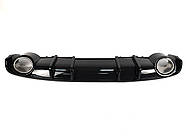 Дифузор ( заднього бампера ) Full Black / Chrome Pipe ( в стилі RS4 ) V2 S-Line на AUDI A4 B9 2015-2019 року