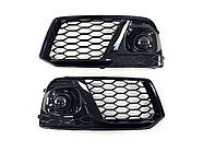 Решітки в бампер Full Black ( в стилі RSQ5 ) на AUDI Q5 80A 2016-2020 року