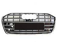 Решітка радіатора Chrome Black ( в стилі S6 під камеру без радарів ) на AUDI A6 C8 2018-2023 року