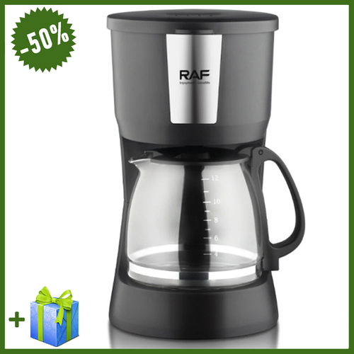 Кофеварка капельная со стеклянной колбой 1.5л 1000 Вт RAF электрическая ...