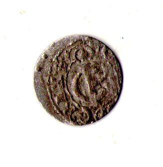 Лівонія › Шведська окупація Риги 1 солід, 1660-1665 Срібло (Білон), 0.55g, ø 15mm №3423