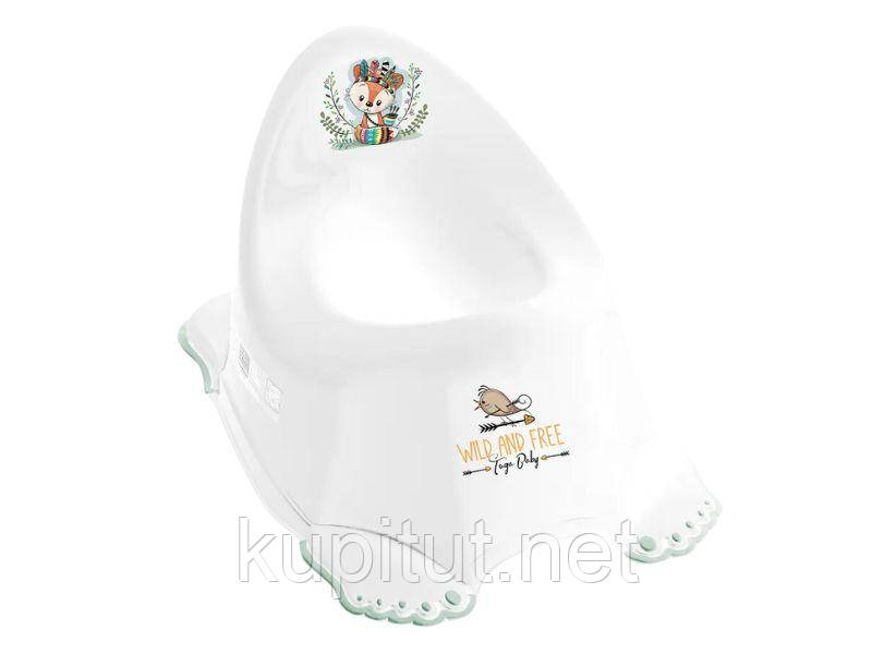 Горщик дитячий з музикою антиковзкий WILD&FREE LITTLE FOX white green, фото 1