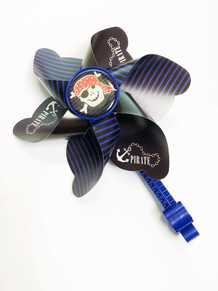 Вітряний млин на дитячий велосипед чорний/синій пірат (WYP068)