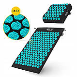 Килимок акупунктурний з подушкою 4FIZJO Ergo Mat Аплікатор Кузнєцова 4FJ0380 Black/Blue, фото 9