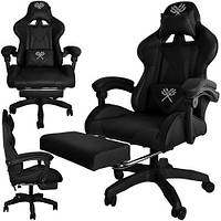 Кресло геймерское Dunmoon 24243 с подставкой для ног Black