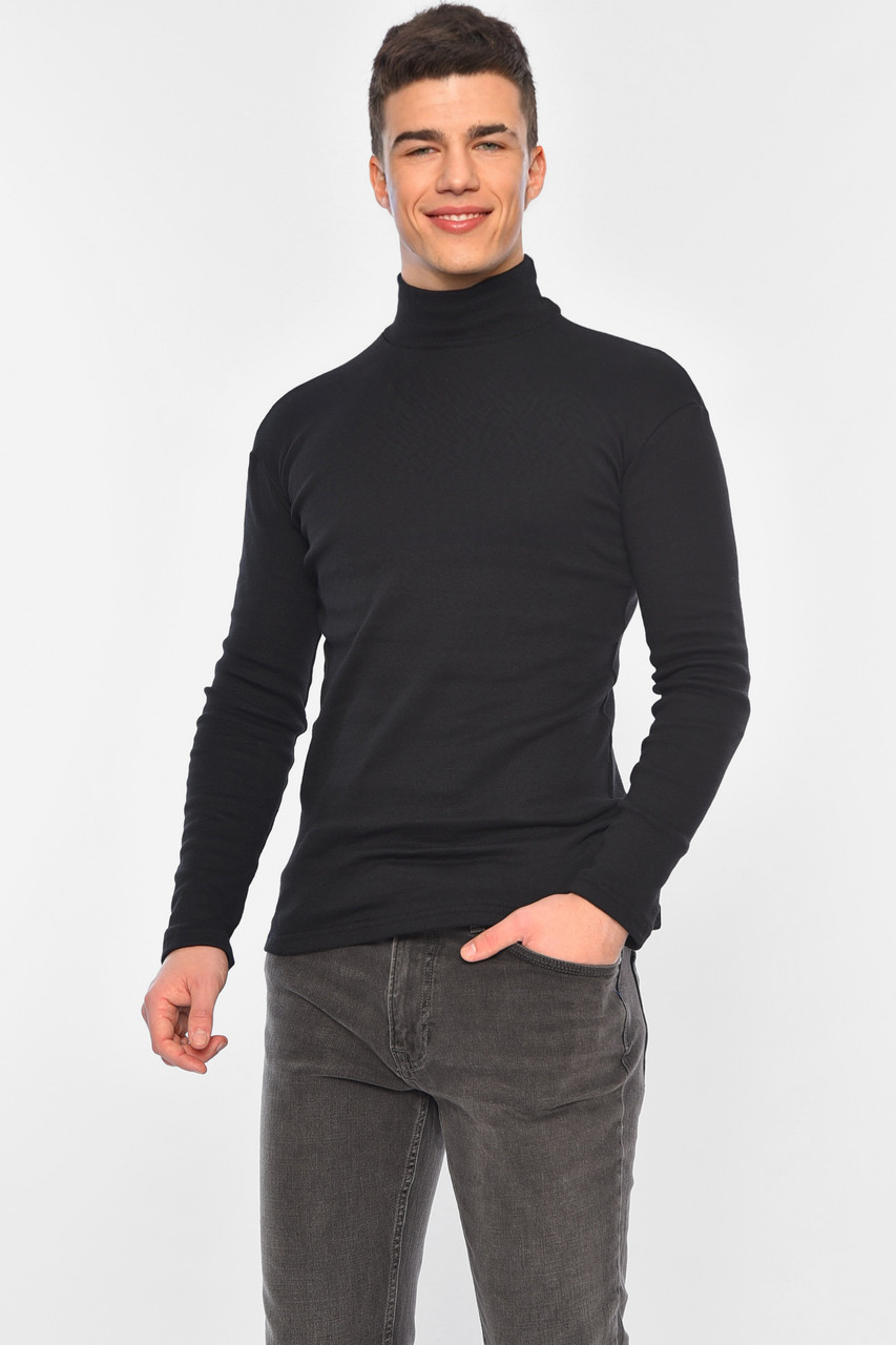 Гольф чоловічий на флісі чорного кольору р.46 166671P, фото 1