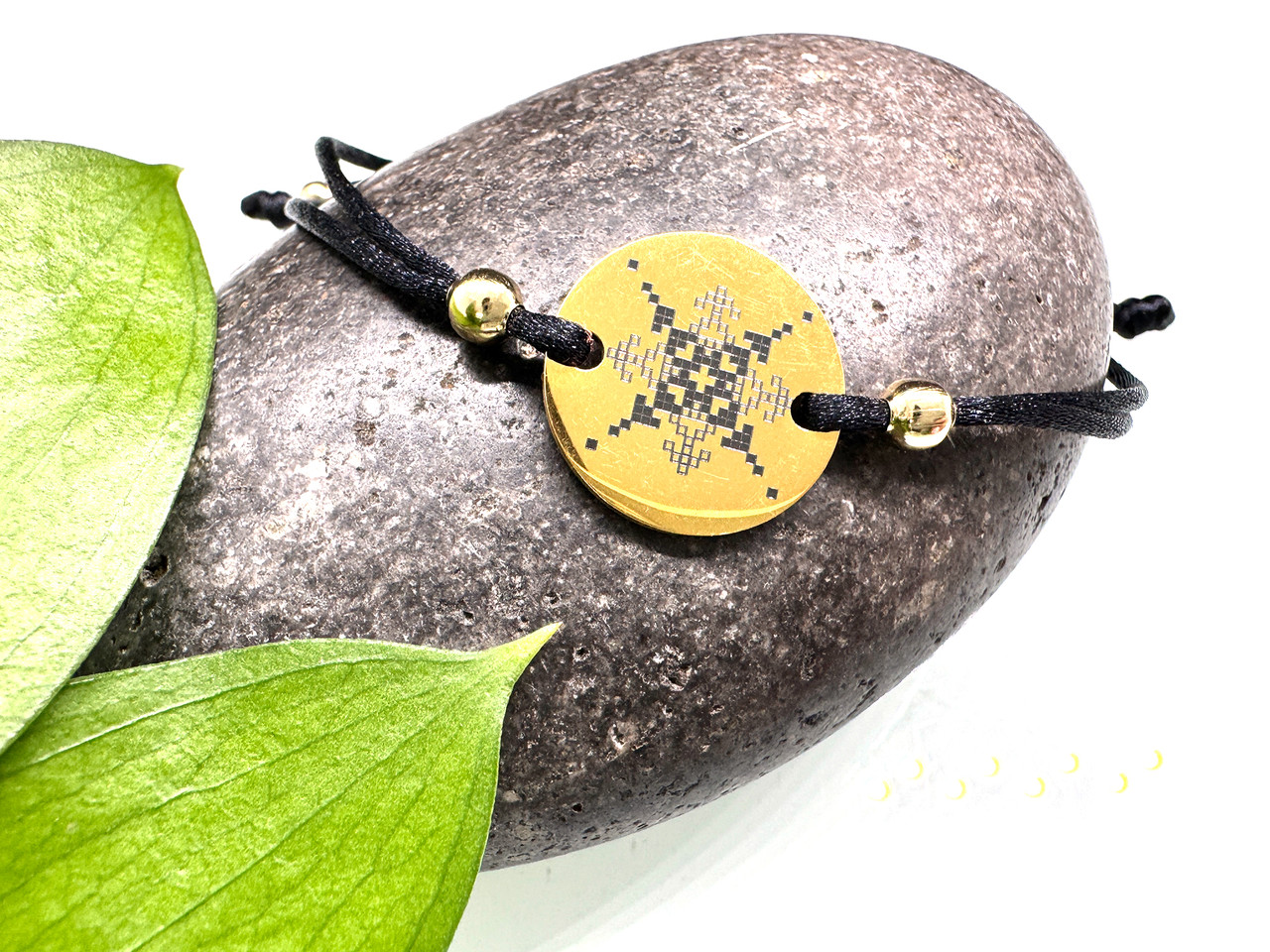 Браслет із зашифрованим ім'ям, лазерне гравіювання, хірургічне золото, фото 1