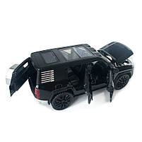 Машинка металева Land Rover Defender Ленд Ровер Дефендер чорна 1:32 відкр двері баг капот звук світло 16*6,5*7 см (32206), фото 7