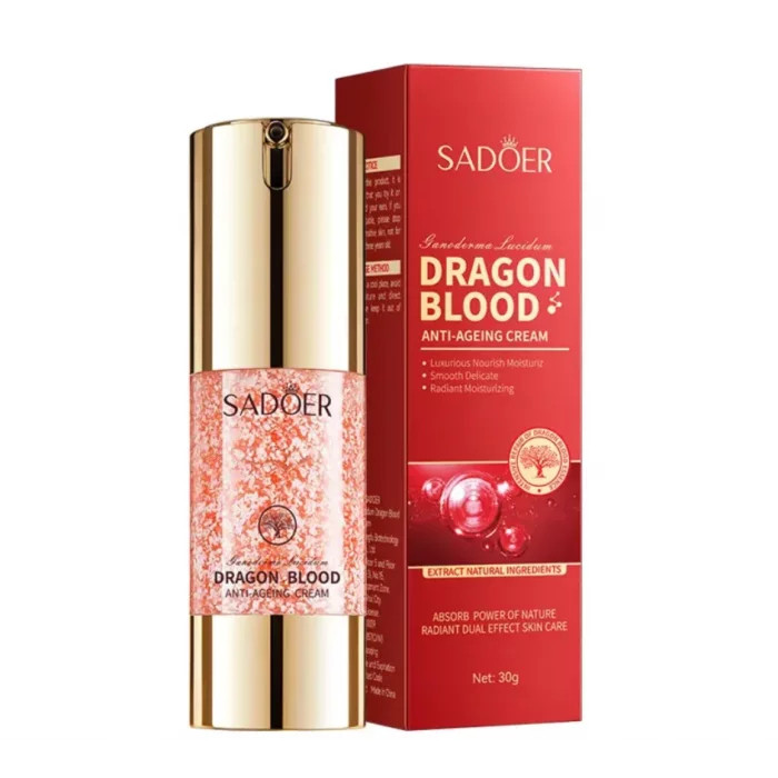 Антивіковий крем із кров'ю дракона та рідким шовком SADOER Dragon Blood 30 г, фото 1