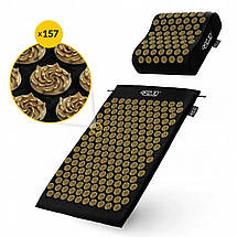 Килимок акупунктурний із подушкою 4FIZJO Ergo Mat Аплікатор Кузнєцова 4FJ0381 Black/Gold Poland, фото 4