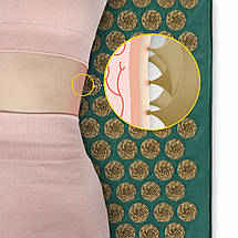 Килимок акупунктурний з подушкою 4FIZJO Ergo Mat Аплікатор Кузнєцова 4FJ0382 Navy Green/Gold Poland, фото 5