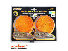 Стяжний ремінь HORUSDY 5 м x 25 мм з металевою пряжкою та тріскачкою, довжина 10 м 1468
