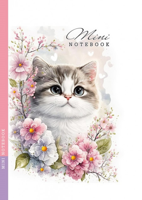 Блокнот 105*165 48 арк інт палітурка клітинка мат лам уф лак Кошеня, фото 1