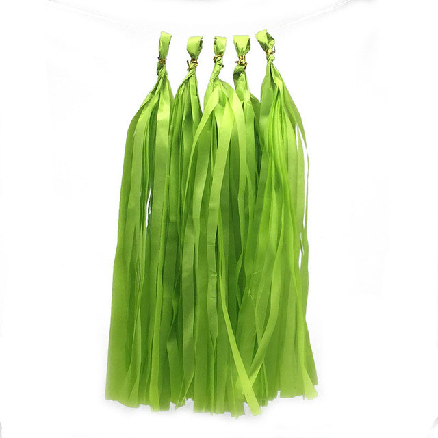 Пензлики тасел паперові гірлянди 5 шт 35 см салатовий, фото 1