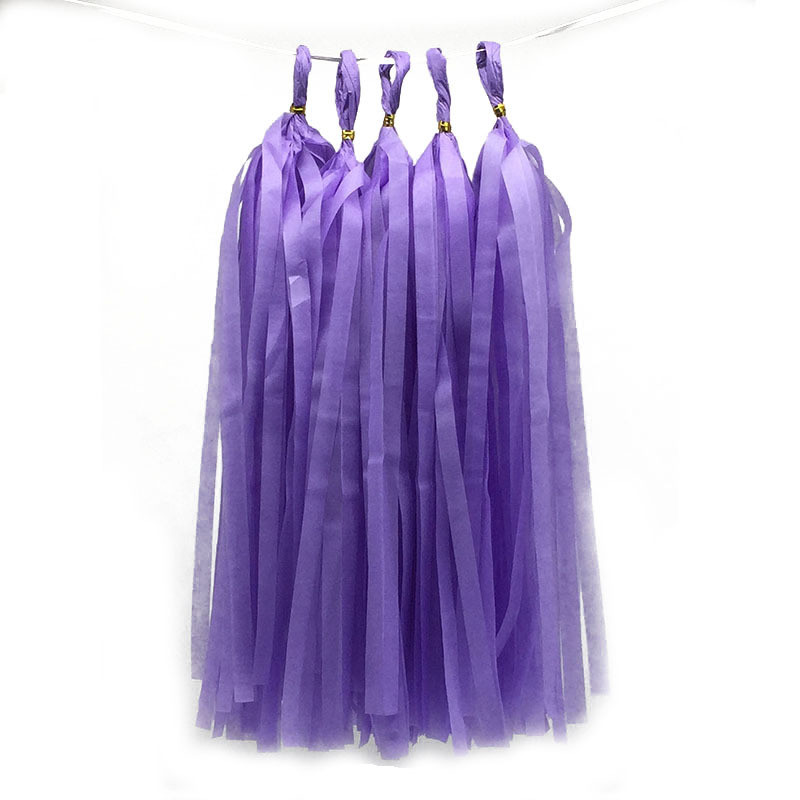 Пензлики тасел паперові гірлянди 5 шт 35 см бузковий, фото 1