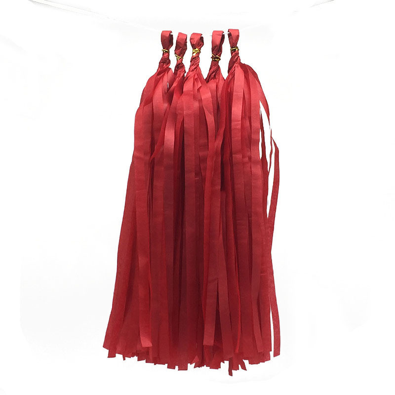 Пензлики тасел паперові гірлянди 5 шт 35 см червоний, фото 1