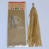 Пензлики тасел паперові гірлянди 5 шт 35 см хакі, фото 2