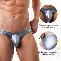 Сексуальні вінілові чоловічі труси Star Night колір металік, S, фото 3