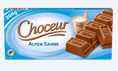 Молочний шоколад🍫Choceur Alpen Sahne 200 гр. Німеччина