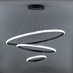 Світлодіодна люстра Esllse AKRILIKA 70W 3R ON/OFF BLACK чорна Ø60×120см підвісна