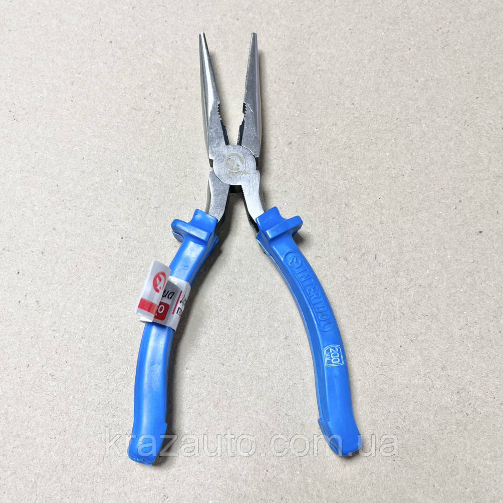 Довгогубці прямі 200 мм INTERTOOL HT-0123, фото 1