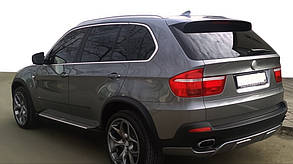 Накладка на задній бампер (2007-2010 під фарбування) для бмв X5 E-70 рр, фото 1