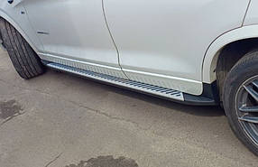 Оригінальні пороги V2 (2 шт алюміній) для бмв X4 F-26 2014-2018 рр