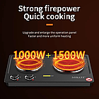 Плита електрична Sokany SK-07002 дискова на дві конфорки швидке нагрівання Чорна, фото 3