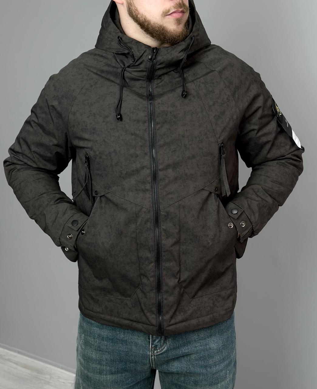Чоловіча куртка Stone Island весна осінь демісезонна куртка Стон Айленд із капюшоном