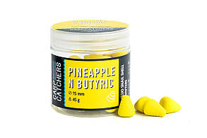 Вафтерc Carp Catchers Fluo Snail Shell Wafters PINEAPPLE N BUTYRIC 15*12 мм 45 г