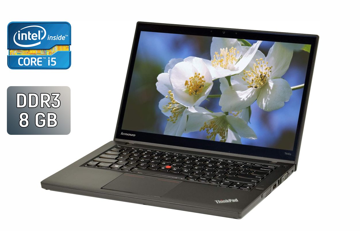 Ноутбук Lenovo ThinkPad T440s/ 14" (1600x900)/ Core i5-4300U/ 8 GB RAM/ 256 GB SSD/ HD 4400