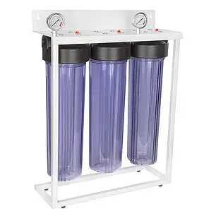 Потрійна система ITAL 3FH20BB 1" для магістрального фільтра (Прозора), фото 1