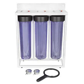 Потрійна система ITAL 3FH20BB 1" для магістрального фільтра (Прозора), фото 3