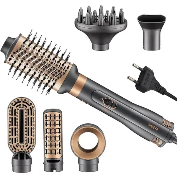 Фен-стайлер для сушіння та укладання волосся із 6 різними насадками VGR V-491 | 1000W, фото 1