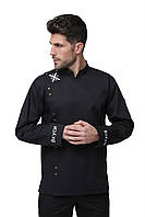 Чоловічий кухар кухар кухаря Смаку Чорний зі змішаної тканини — стиль, комфорт і професіоналізм!