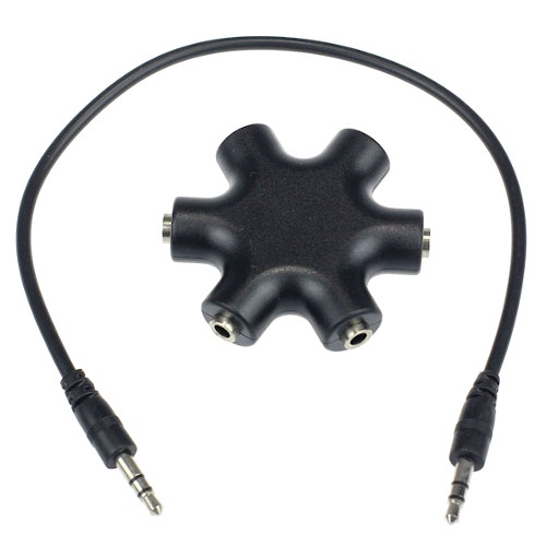 Аудіо спліттер навушників, хаб на 6 роз'ємів під 3.5мм джек, фото 1