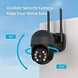 Ip Wi-Fi камера відеоспостереження Поворотна 3Mp Вулична розумна вай-фай камера з віддаленим доступом (iCSee App), фото 2