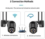 Ip Wi-Fi камера відеоспостереження Поворотна 3Mp Вулична розумна вай-фай камера з віддаленим доступом (iCSee App), фото 4