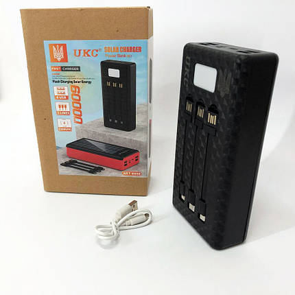 Портативна мобільна зарядка (Павербанк) POWER BANK SOLAR 60000MAH, переносний акумулятор для телефону, фото 1