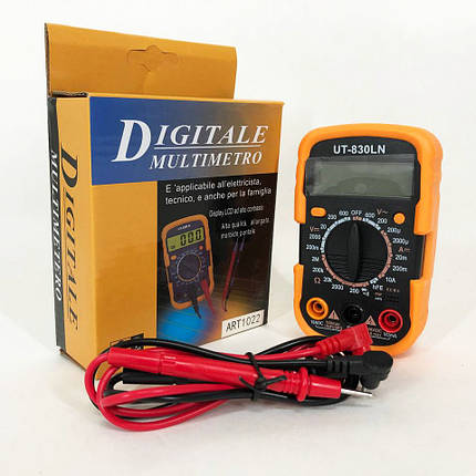 Мультиметр DT-830 LN з підсвічуванням та звуком ABaTap до 750 В Помаранчевий, тестер для вимірювання напруги, фото 1