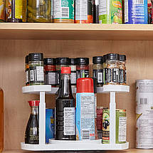 Спецівниця Spice Spinner Two-Tiered Spice Organizer, Поворотна підставка для спецій, Карусель для спецій, фото 5