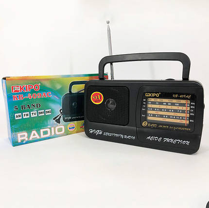 Радіоприймач Kipo KB-409AC потужний радіо FM c usb живлення від батареї R20 або від мережі, фото 1